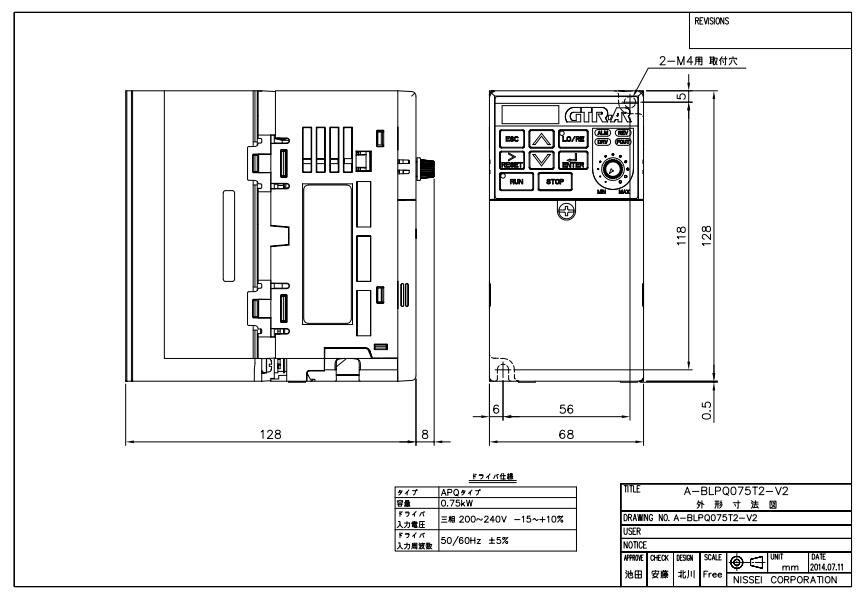 株式會社日精電機(jī)配套驅(qū)動器型號：A-BLPQ010T2-V2