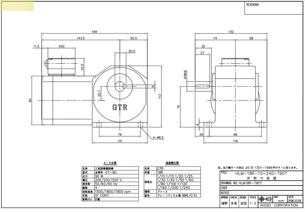 日本NISSIE-GTR日精減速機(jī)型號(hào)GLM-28-900-...