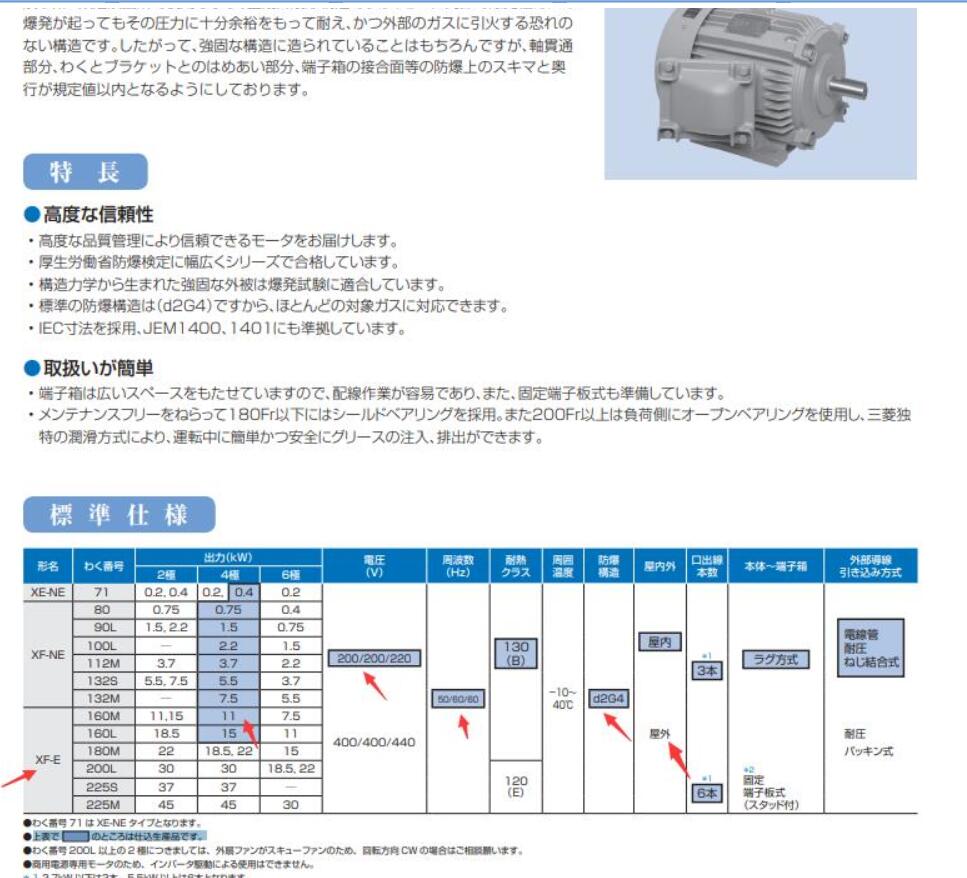 日本三菱電機(jī)型號XE-NEFCA-2-0.4KW-4P-20...