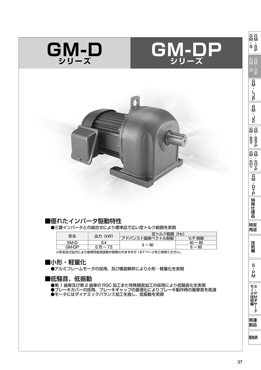 日本三菱減速機型號： GM-DPB 2.2KW  380V ...